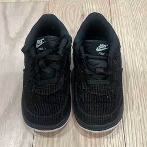 Nike Air Force 1 kids size 8. Black corduroy